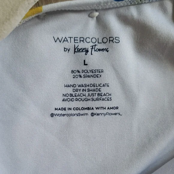 Kenny Flowers Swimsuit Womens L White Positano Lemon Print One Piece Cutout Swim - Picture 5 of 8